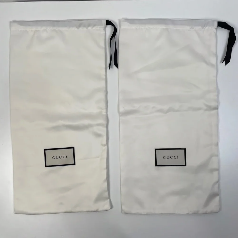 Two Sateen Gucci Drawstring Dust Bags Dust Covers for Shoes